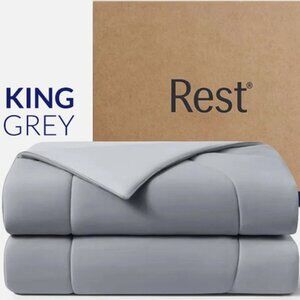REST® Evercool® Cooling Comforter, King/Cali King, Hot Sleepers Blanket  GRAY